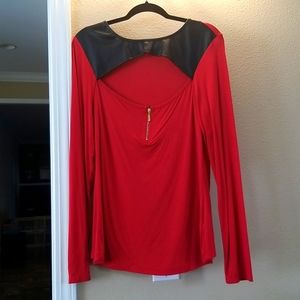 G by Guess red and black top, size XL
